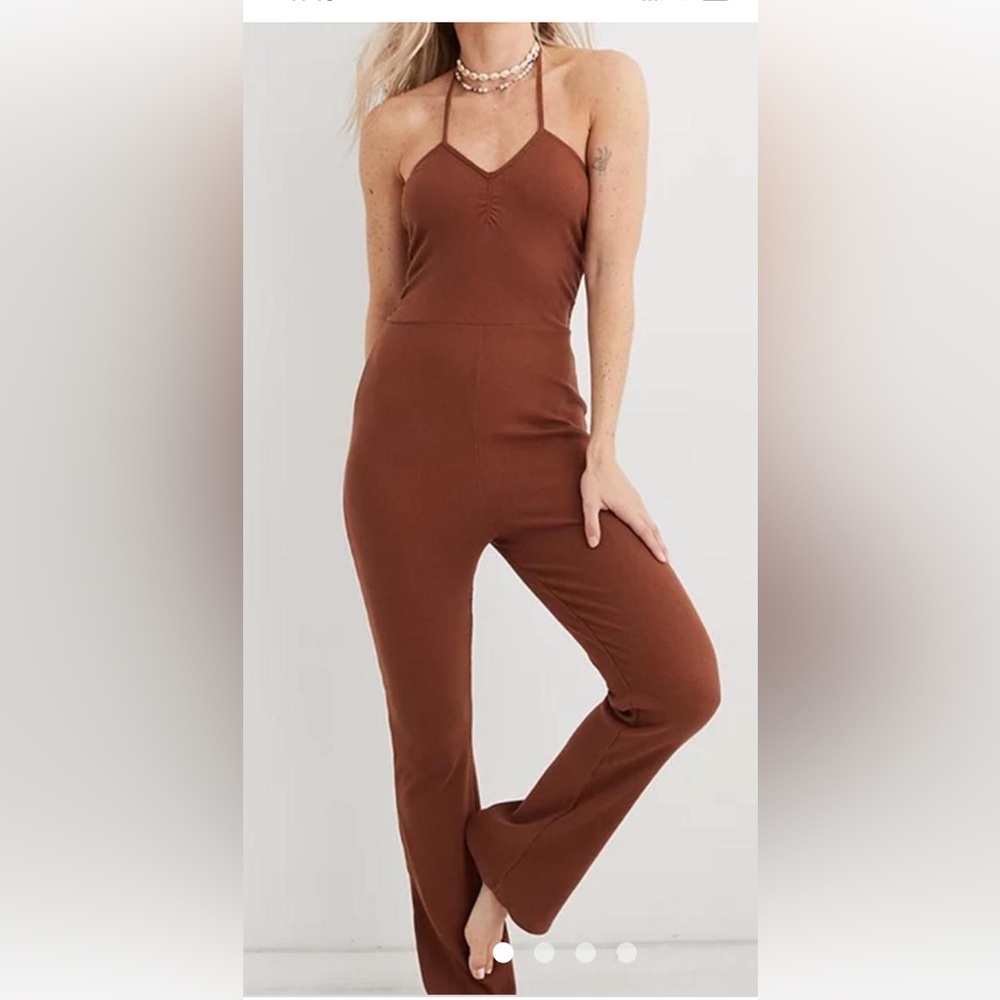 Aerie Halter Rib knit Jumpsuit